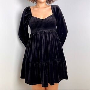 Black Velvet Mini Dress